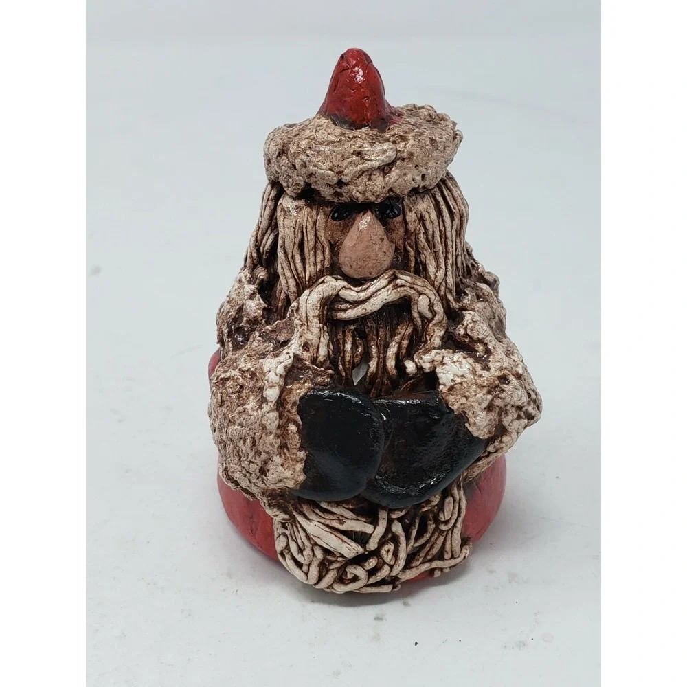 VTG Santa Claus Paper Mache ? Christmas Figurine 3.5